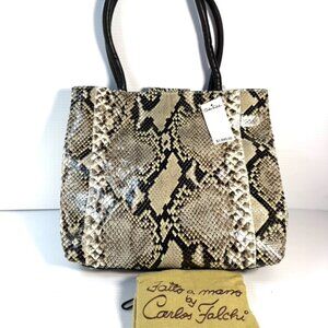 Carlos Falchi Python and Leather Handbag - NWT